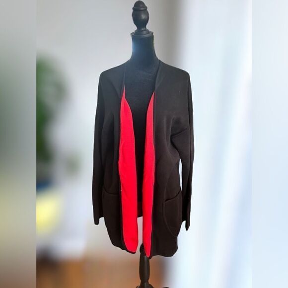Adrienne Vittadini Open Front Cardigan Sweater Pockets Size S - Picture 13 of 15